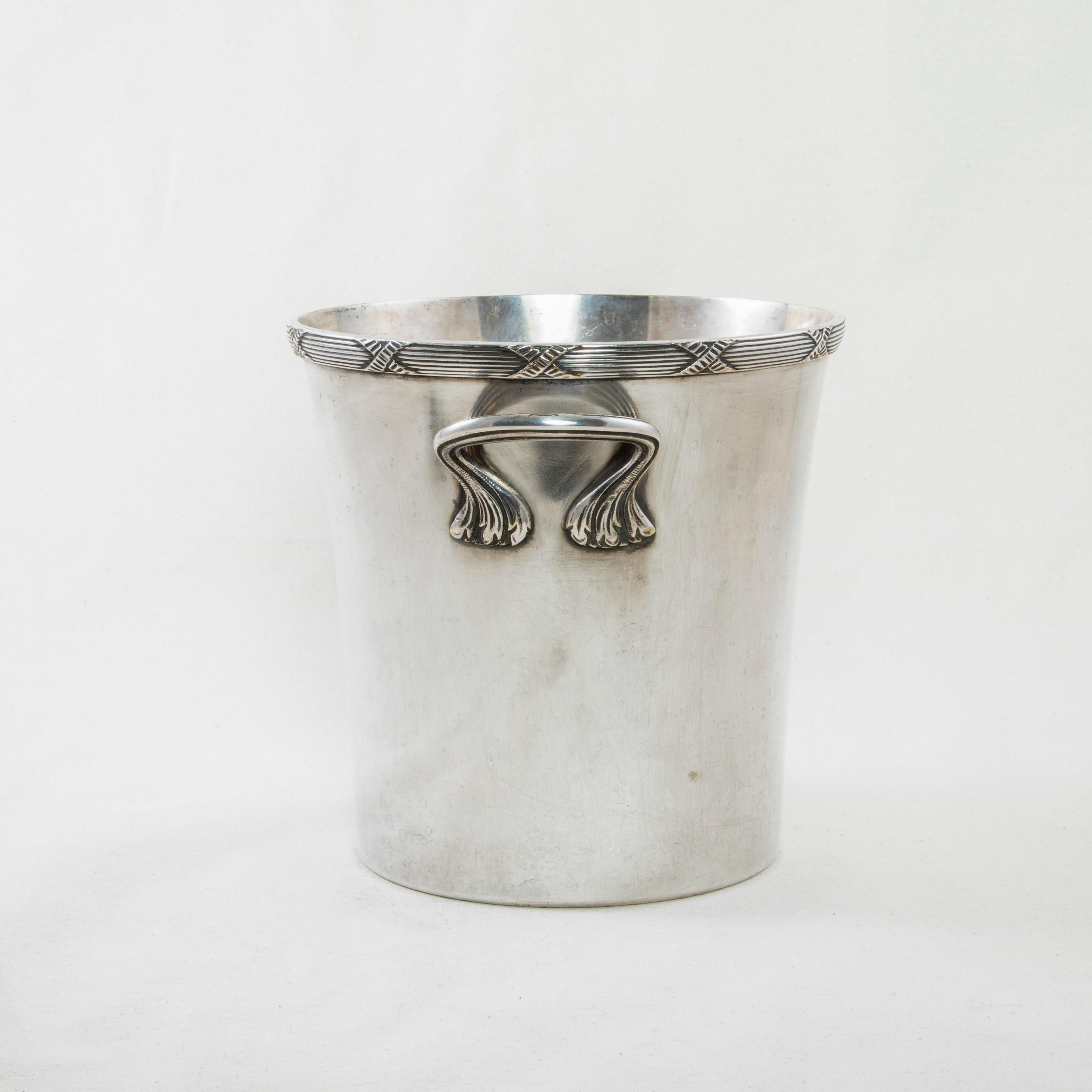 Midcentury French Louis XVI Style Silver Plate Champagne Bucket, Wine Chiller 2