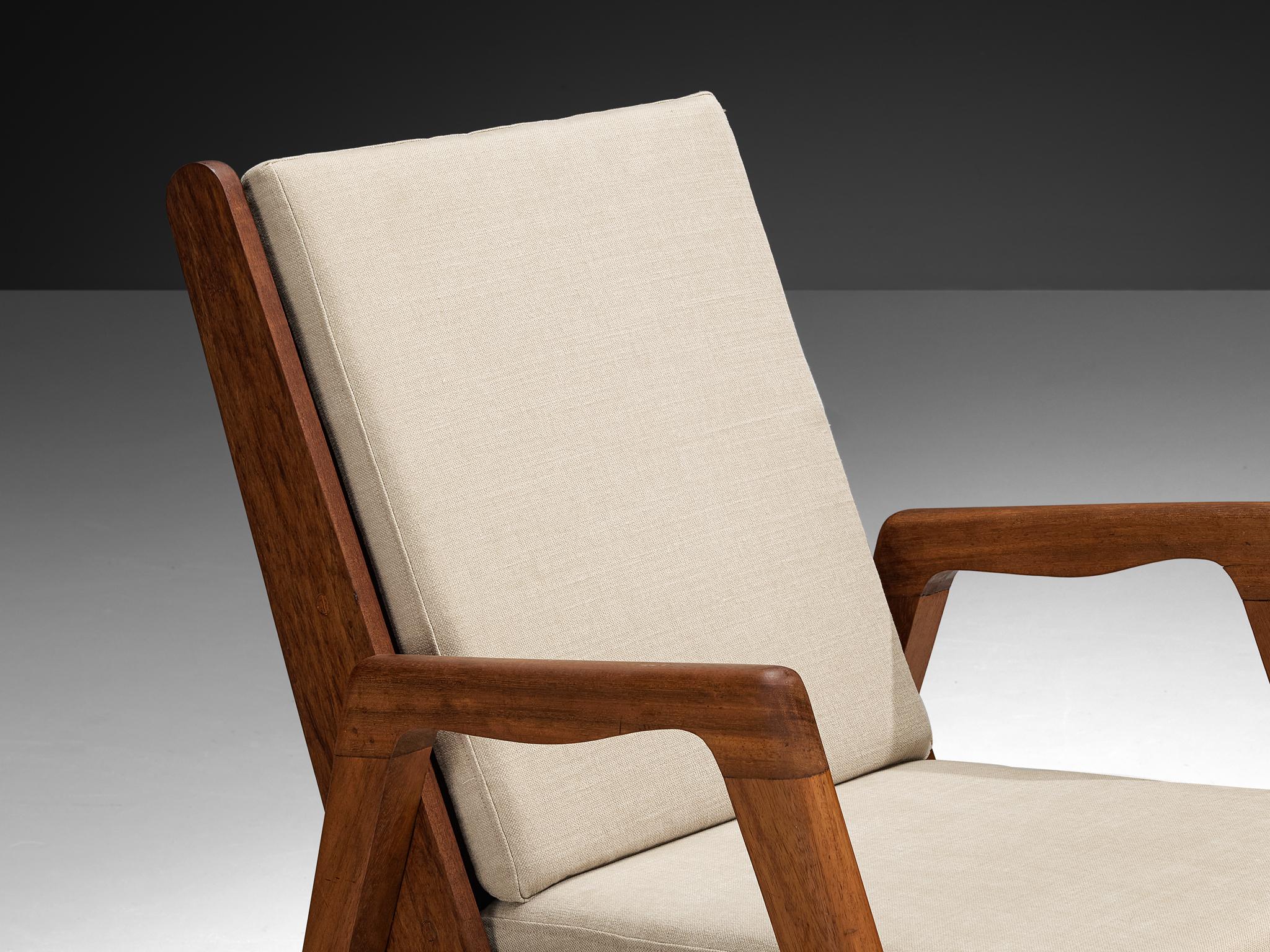 Sillas de salón francesas de mediados de siglo en madera y ratán en venta 1
