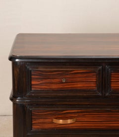 Mid-Century French Macassar Ebony Commode