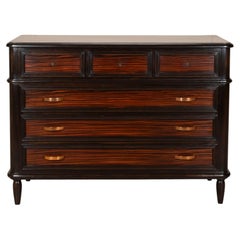 Mid-Century French Macassar Ebony Commode