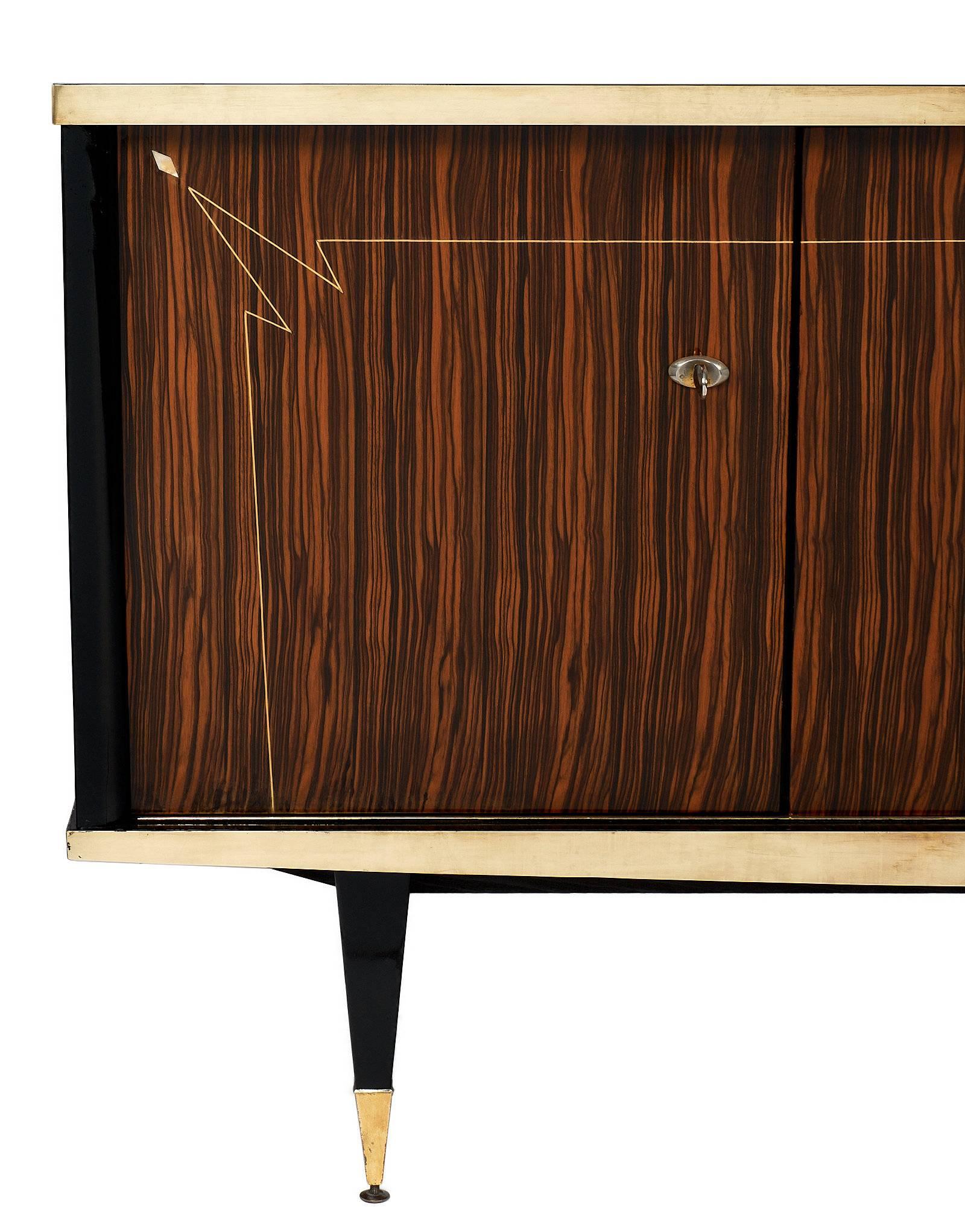 Mid-20th Century Midcentury French Macassar of Ebony Buffet