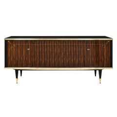 Midcentury French Macassar of Ebony Buffet