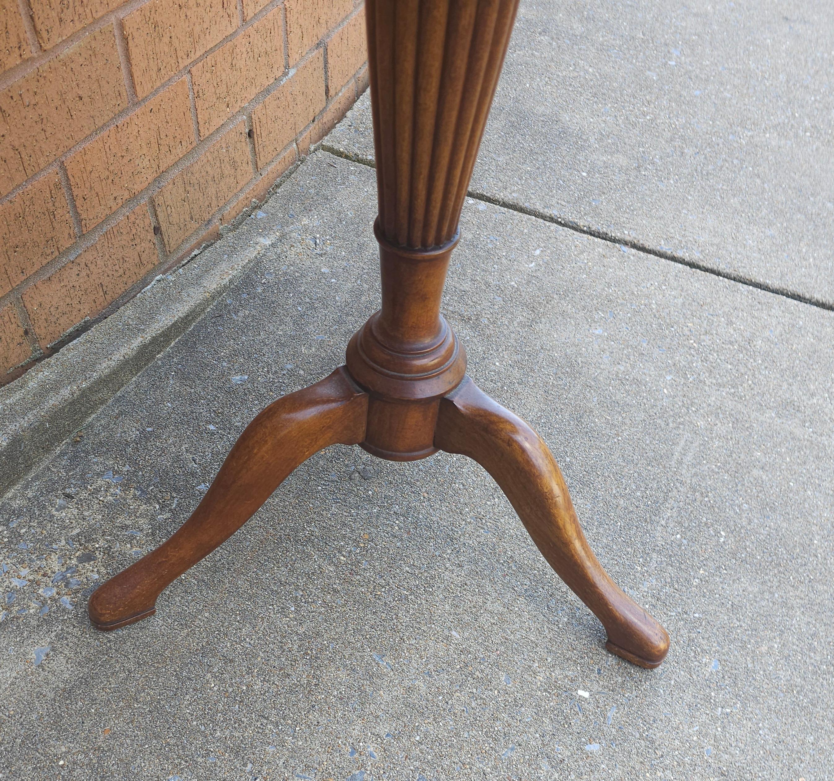 Mid-Century French Mahogany Marble Top Galleried Gueridon Table For Sale 1