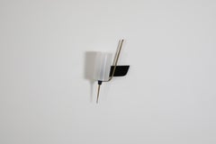 Mid-Century French Maison Arlus Style Wall Sconce w/ Brass Spike & Plexi Shade