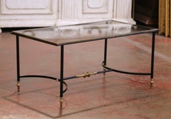 Mid-Century French Maison Bagues Blackened and Gilt Bronze Coffee Table