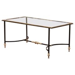 Mesa de centro francesa de mediados de siglo Maison Bagues de bronce dorado y ennegrecido
