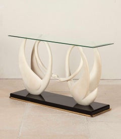 Mid-Century French Maison Jansen Swan Console Table