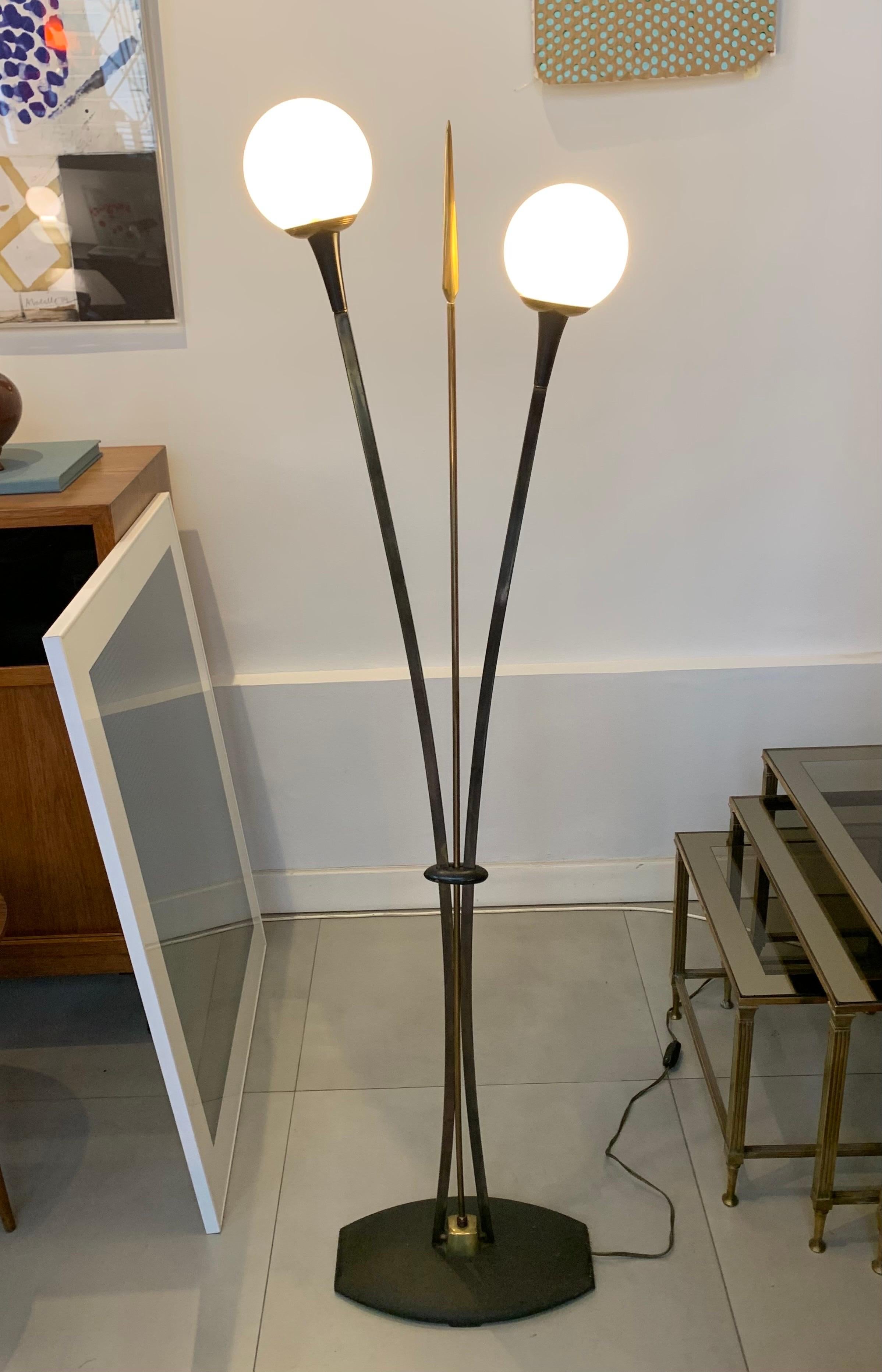 Mid-Century French Maison Lunel Floor Lamp For Sale 5