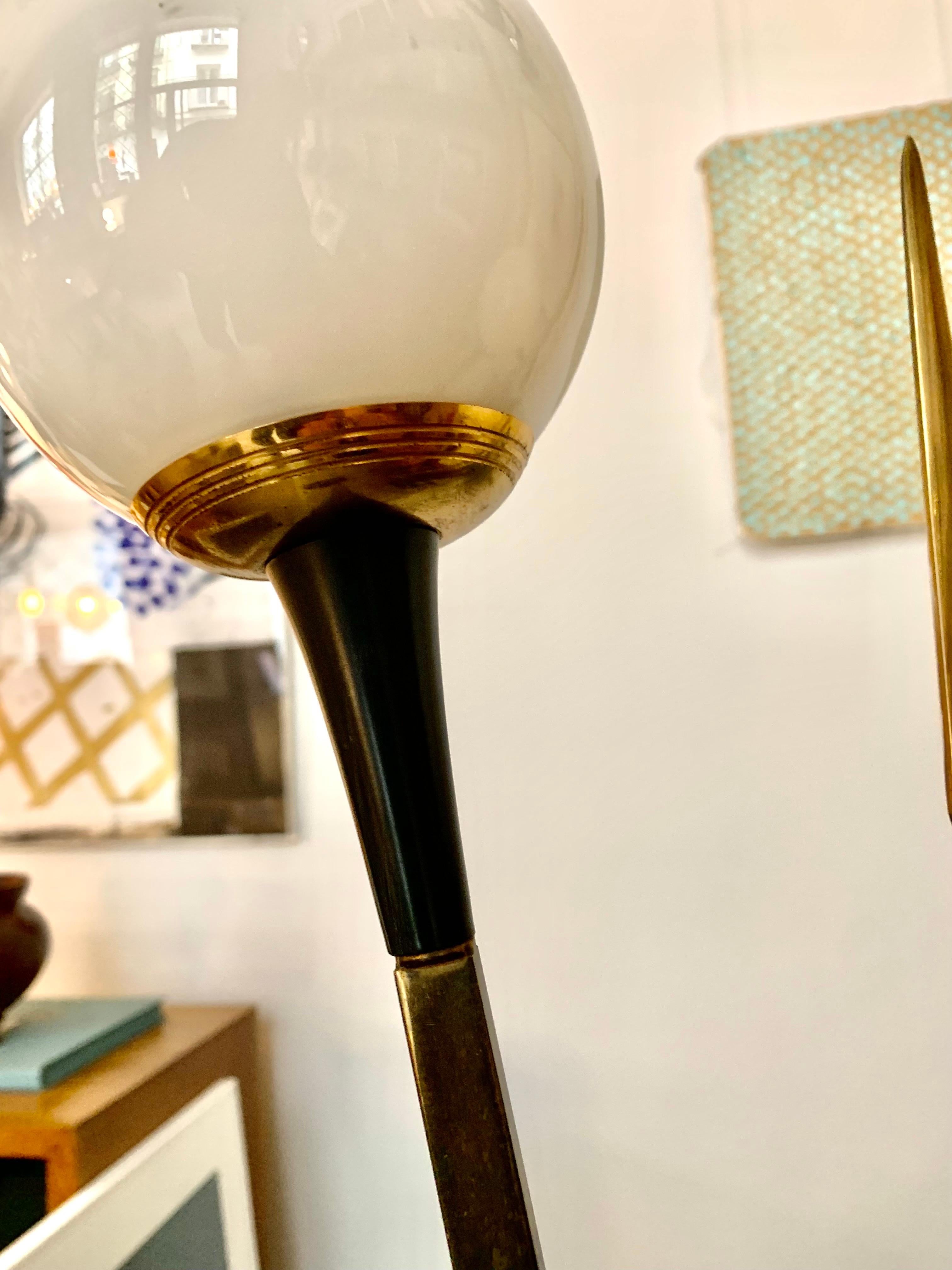Lacquered Mid-Century French Maison Lunel Floor Lamp For Sale