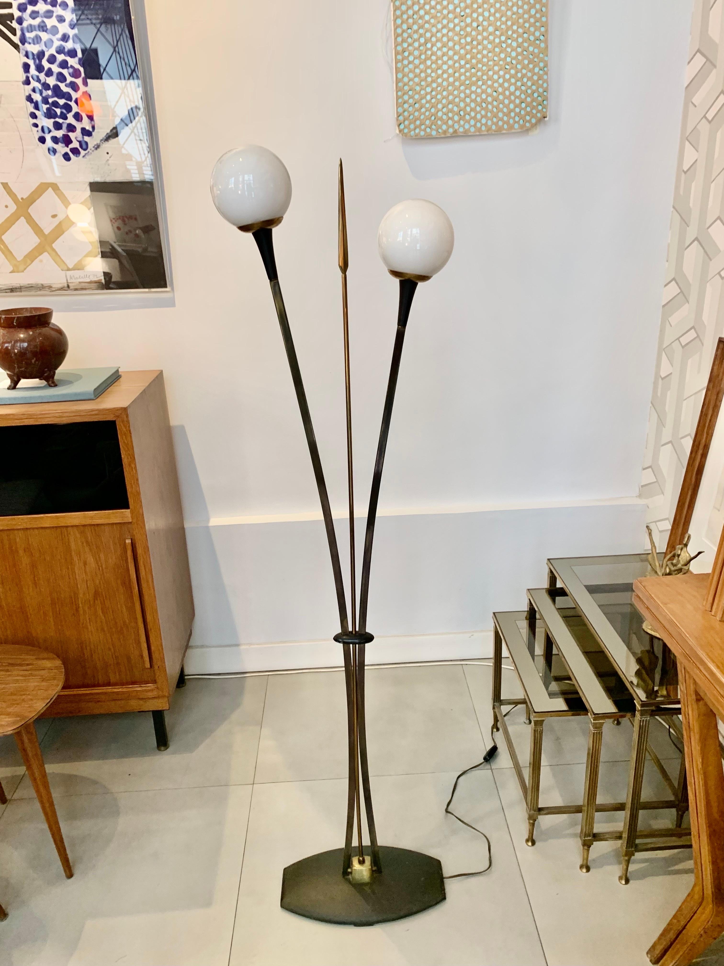 20th Century Mid-Century French Maison Lunel Floor Lamp For Sale