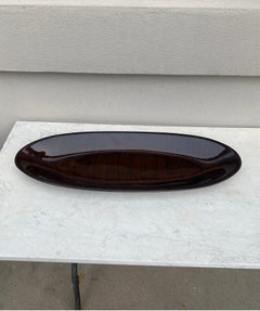 Mid-Century French Majolica Fish Wood Imitation Platter Salins