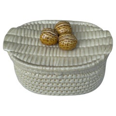 Mid-Century French Majolica Walnuts Tureen