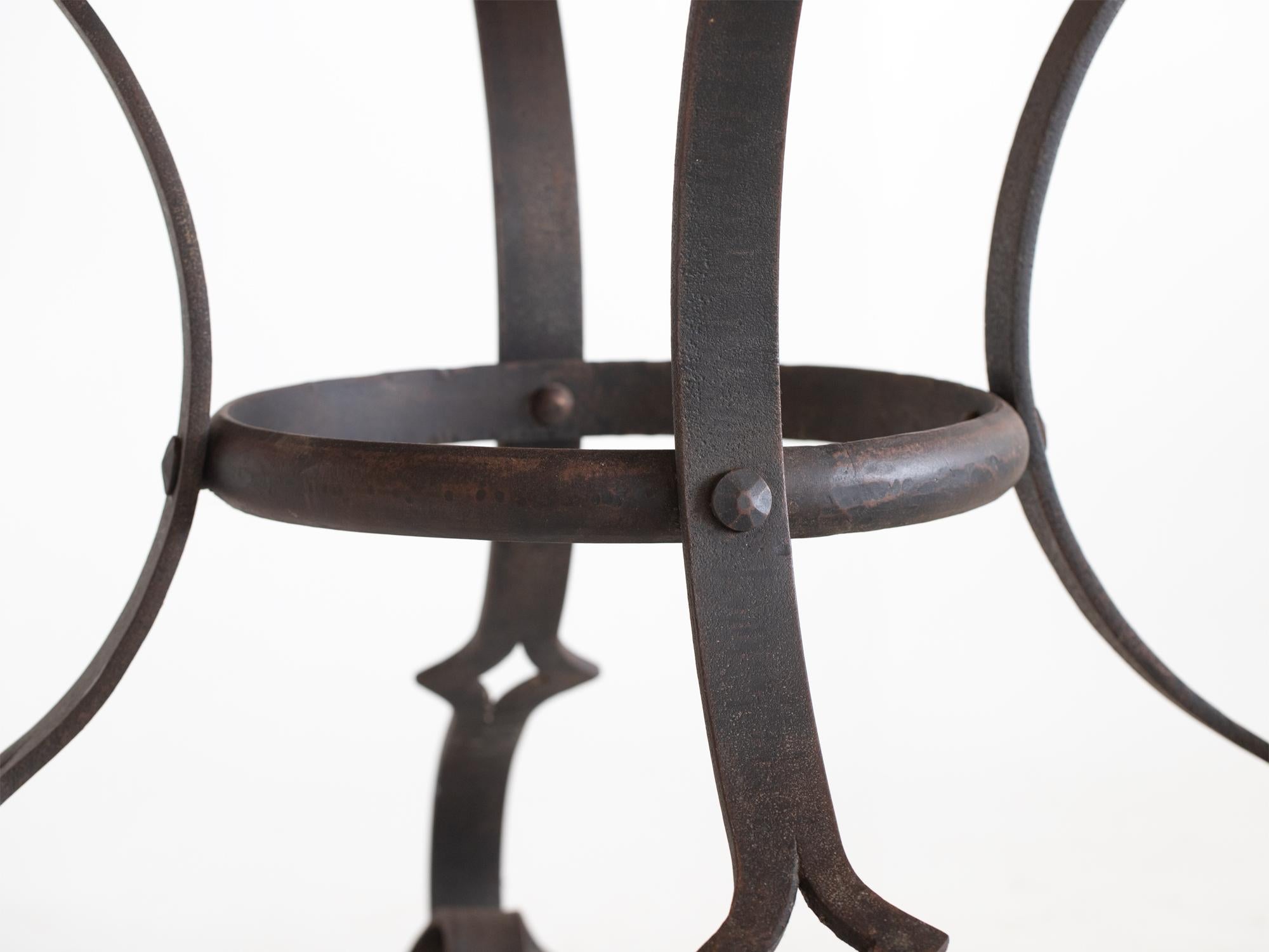 Mid Century French Marble & Iron Centre Table For Sale 2