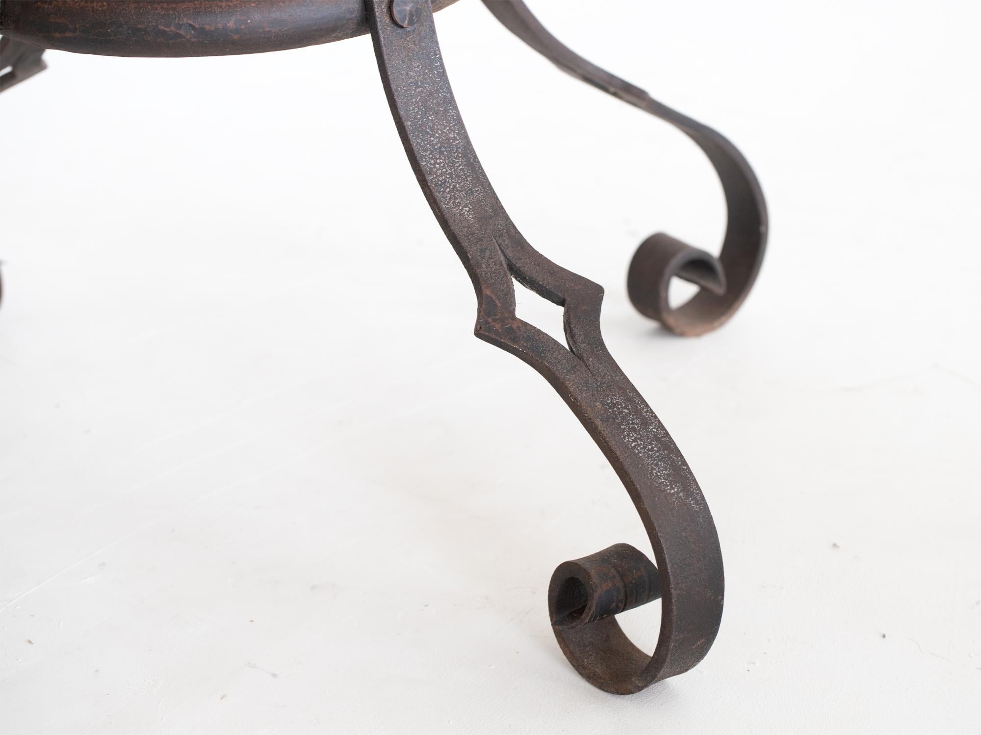 Mid Century French Marble & Iron Centre Table For Sale 3