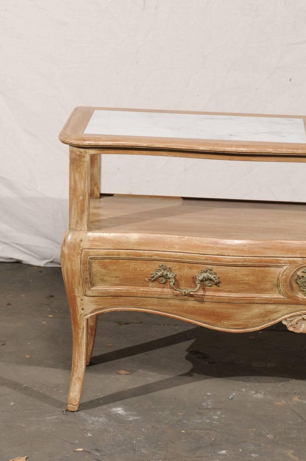 19th Century Mid-20th Century French Marble Top Server For Sale