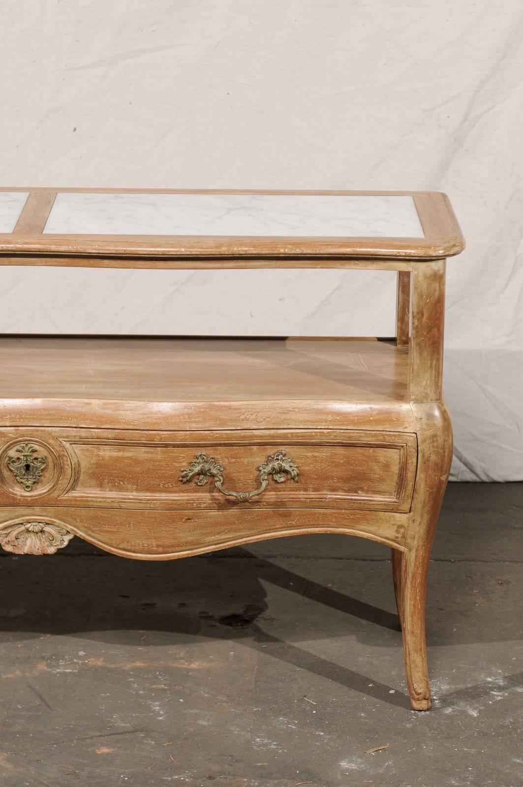Mid-20th Century French Marble Top Server For Sale 1