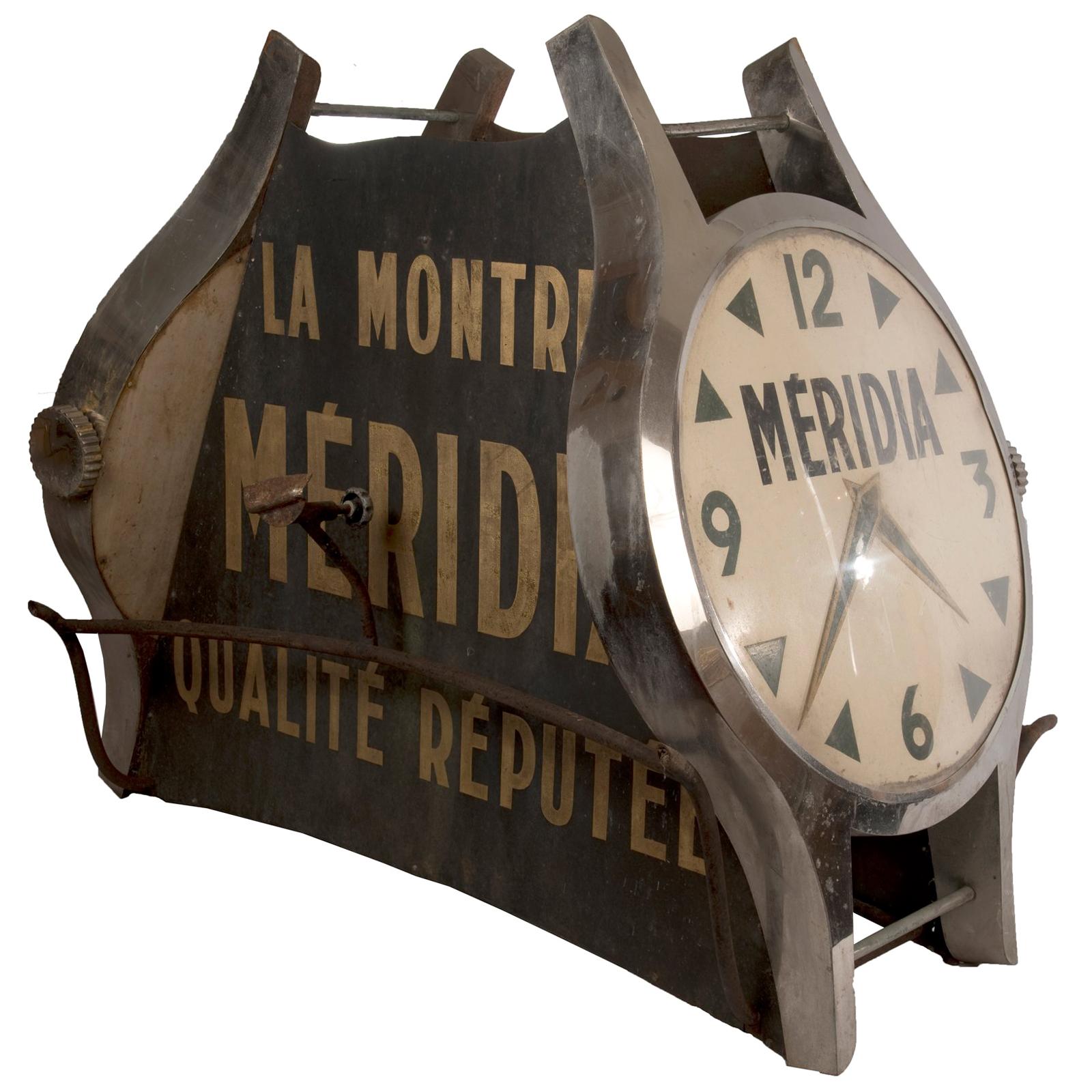 Midcentury French Meridia Wristwatch Taxicab Advertisement For Sale