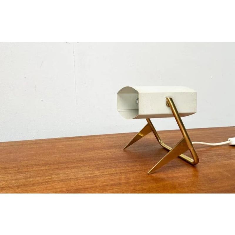 Lámpara de sobremesa minimalista francesa de mediados de siglo de Jacques Biny, años 60 Metal en venta