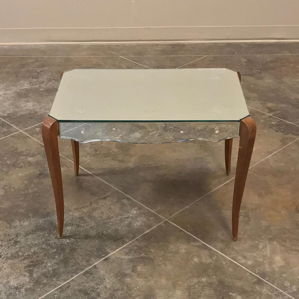 Mid-Century Modern Midcentury French Mirrored Coffee Table For Sale