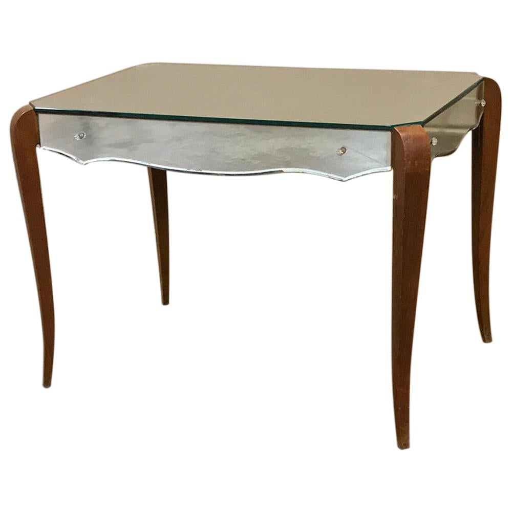 Midcentury French Mirrored Coffee Table