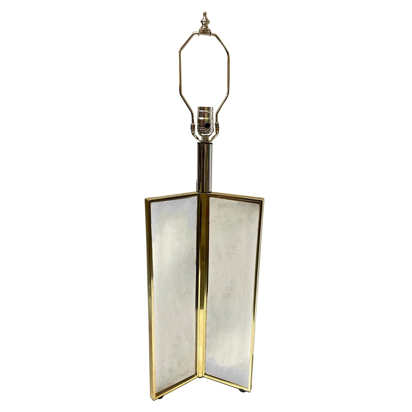 Mid Century French Mirrored Lamp