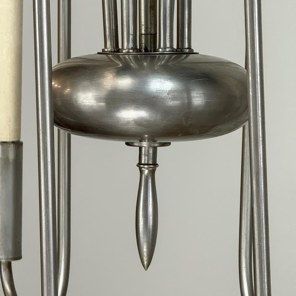 Araña de Aluminio Cepillado Moderna Francesa de Mitad de Siglo en venta 8