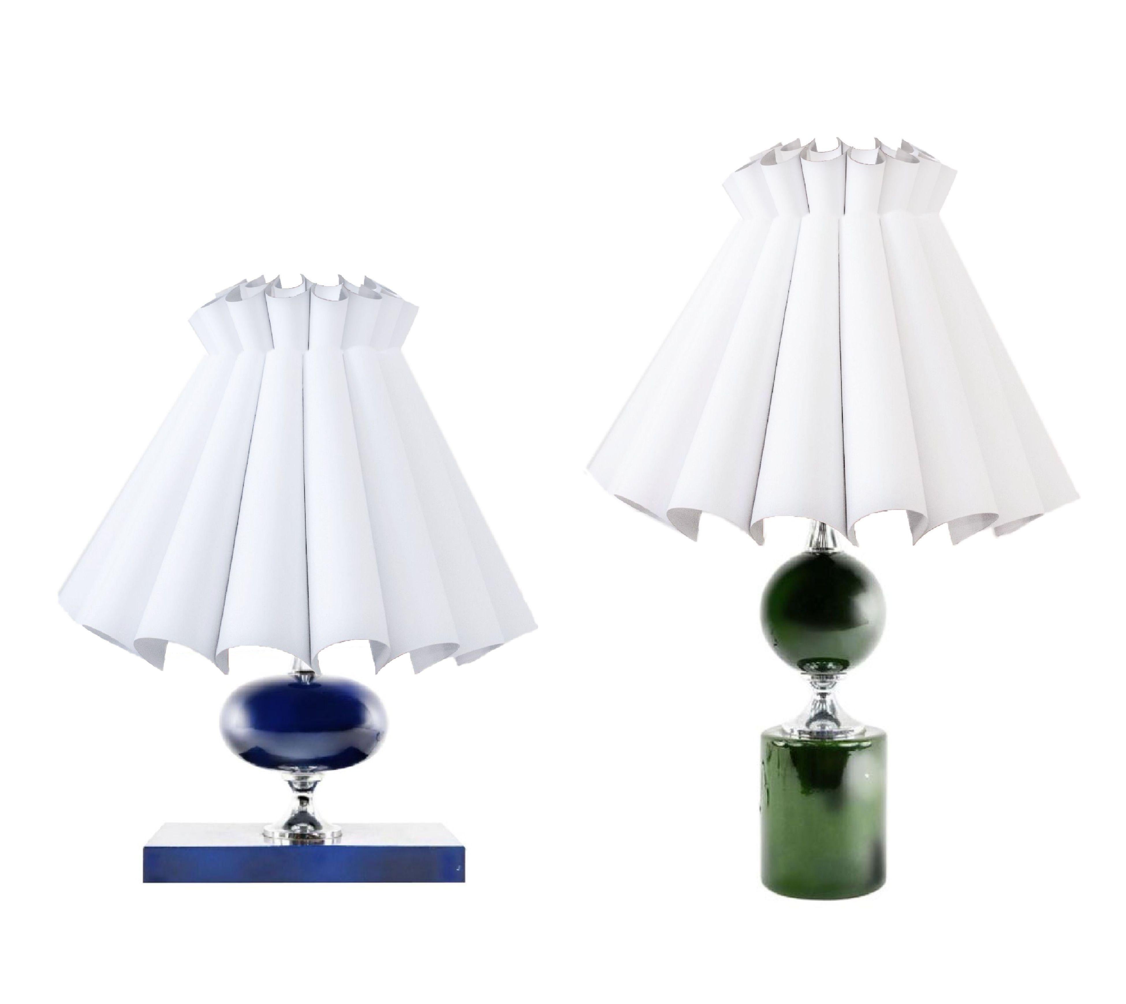 Geometrische französische Mid-Century-Modern-Lampe aus emailliertem Messing, blau, Maison Barbier im Angebot 3
