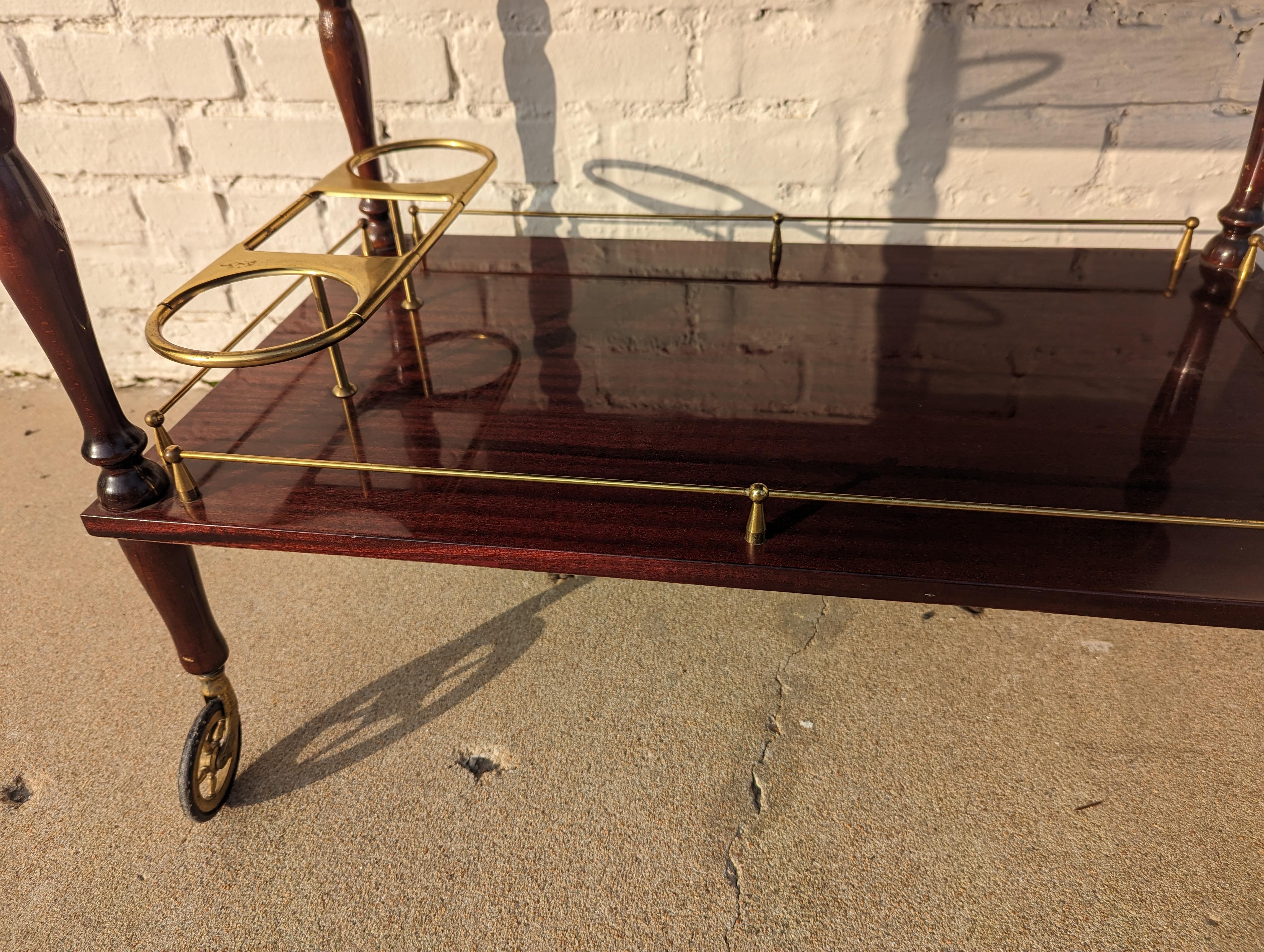 Mid Century French Modern Lacquered Barcart  For Sale 4