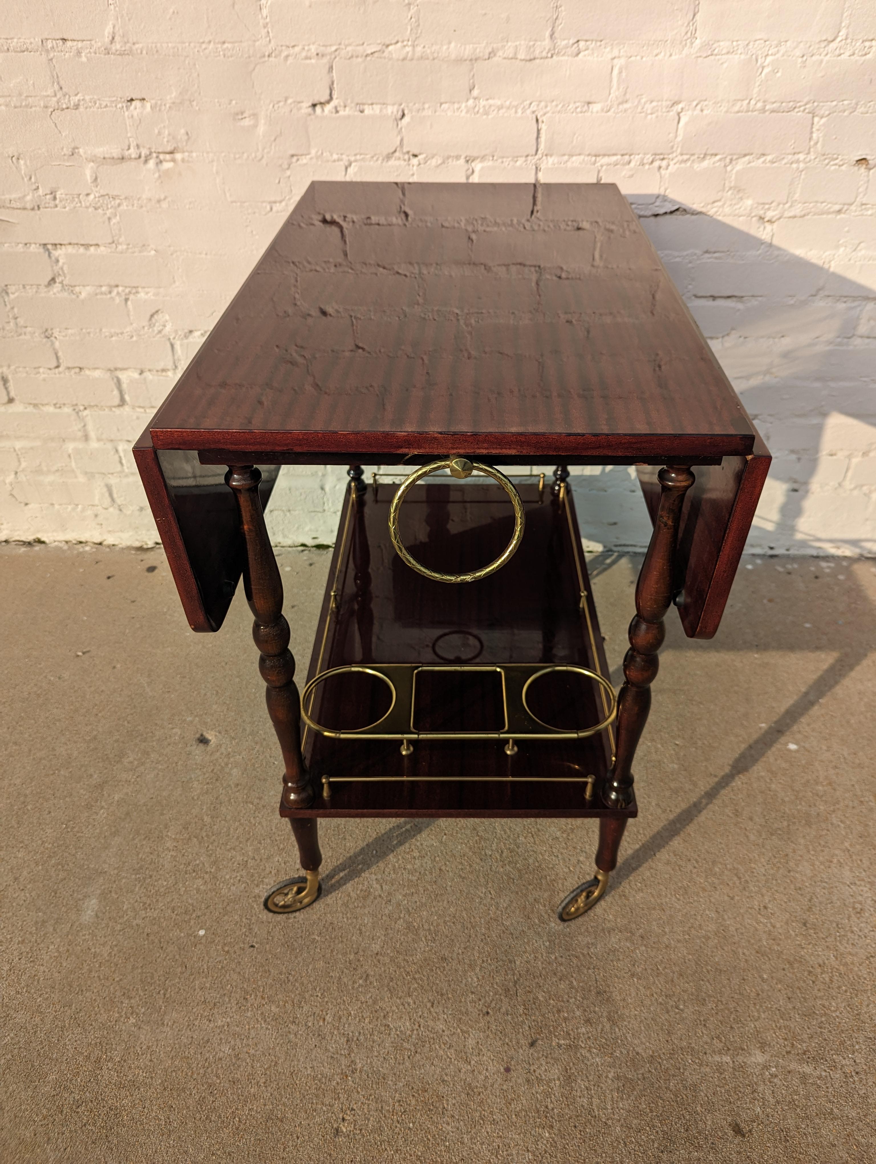 Mid Century French Modern Lacquered Barcart  For Sale 2