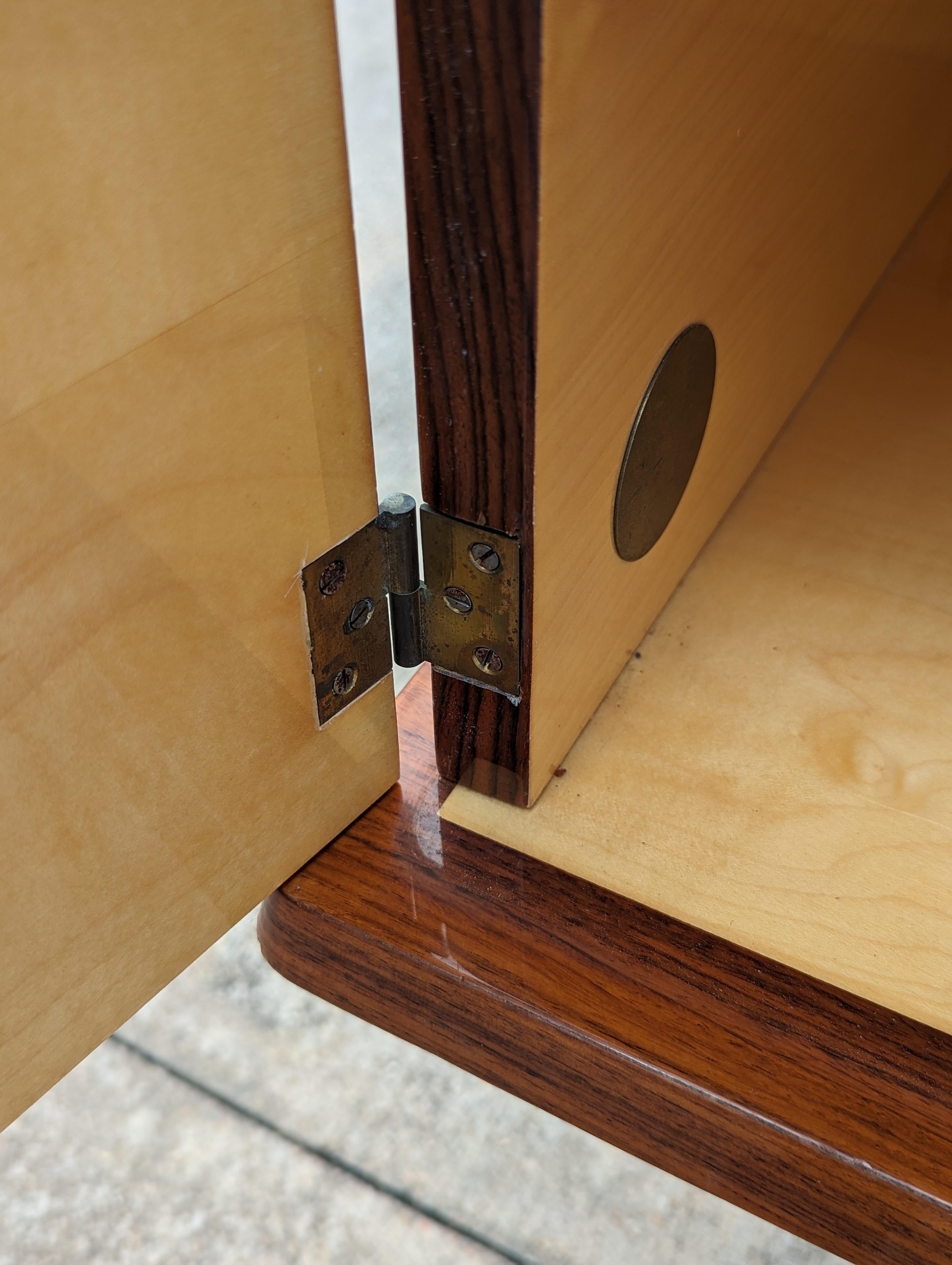 Mahogany Mid Century French Modern Lacquered Sideboard For Sale