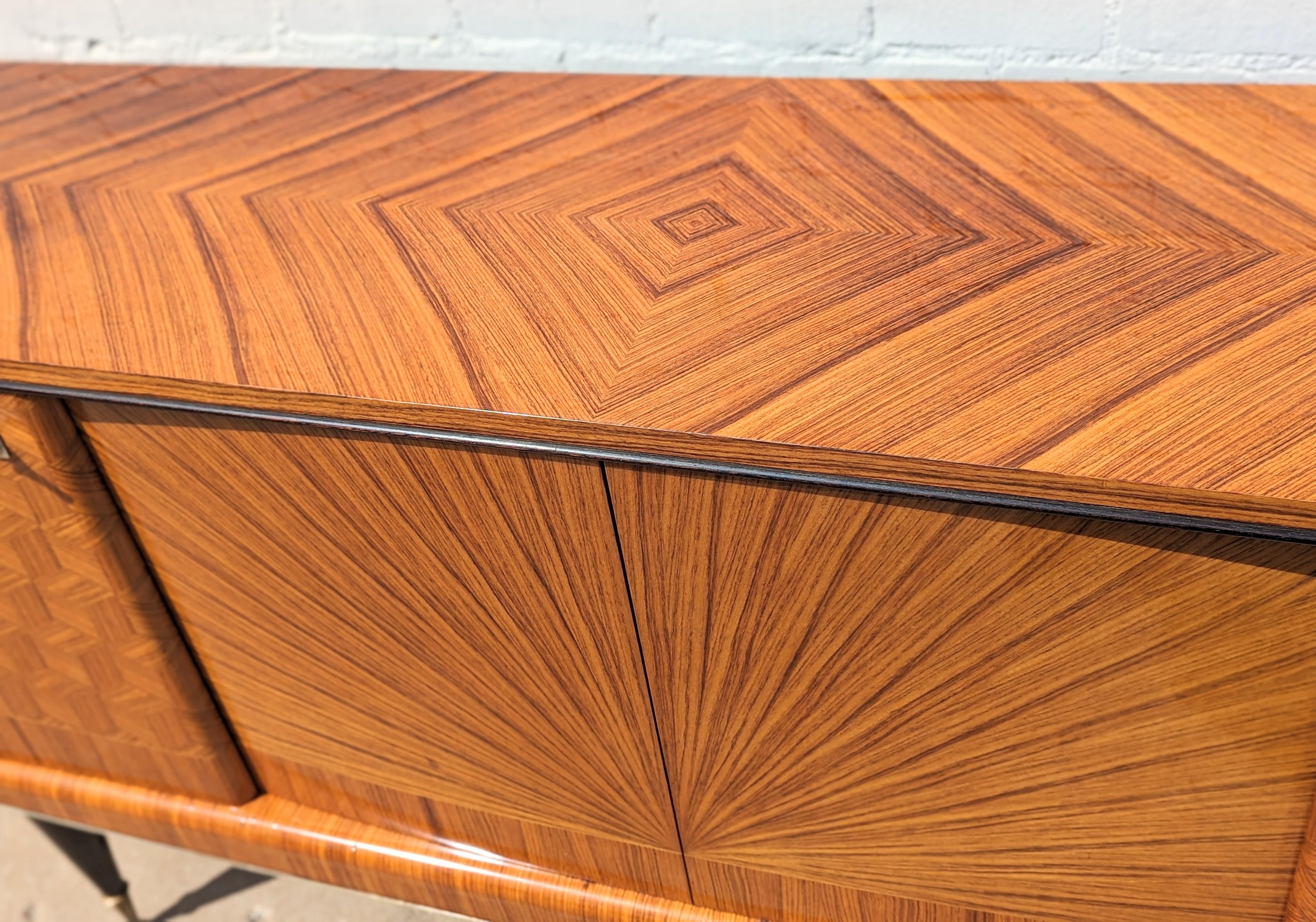 Mid Century French Modern Lacquered Sunburst Sideboard  For Sale 4