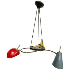 Mid Century French Modern Mategot Era Mobile Chandelier