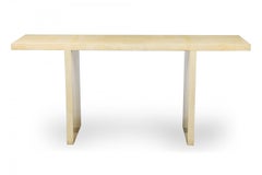 Midcentury French Modern Parchment Console Table