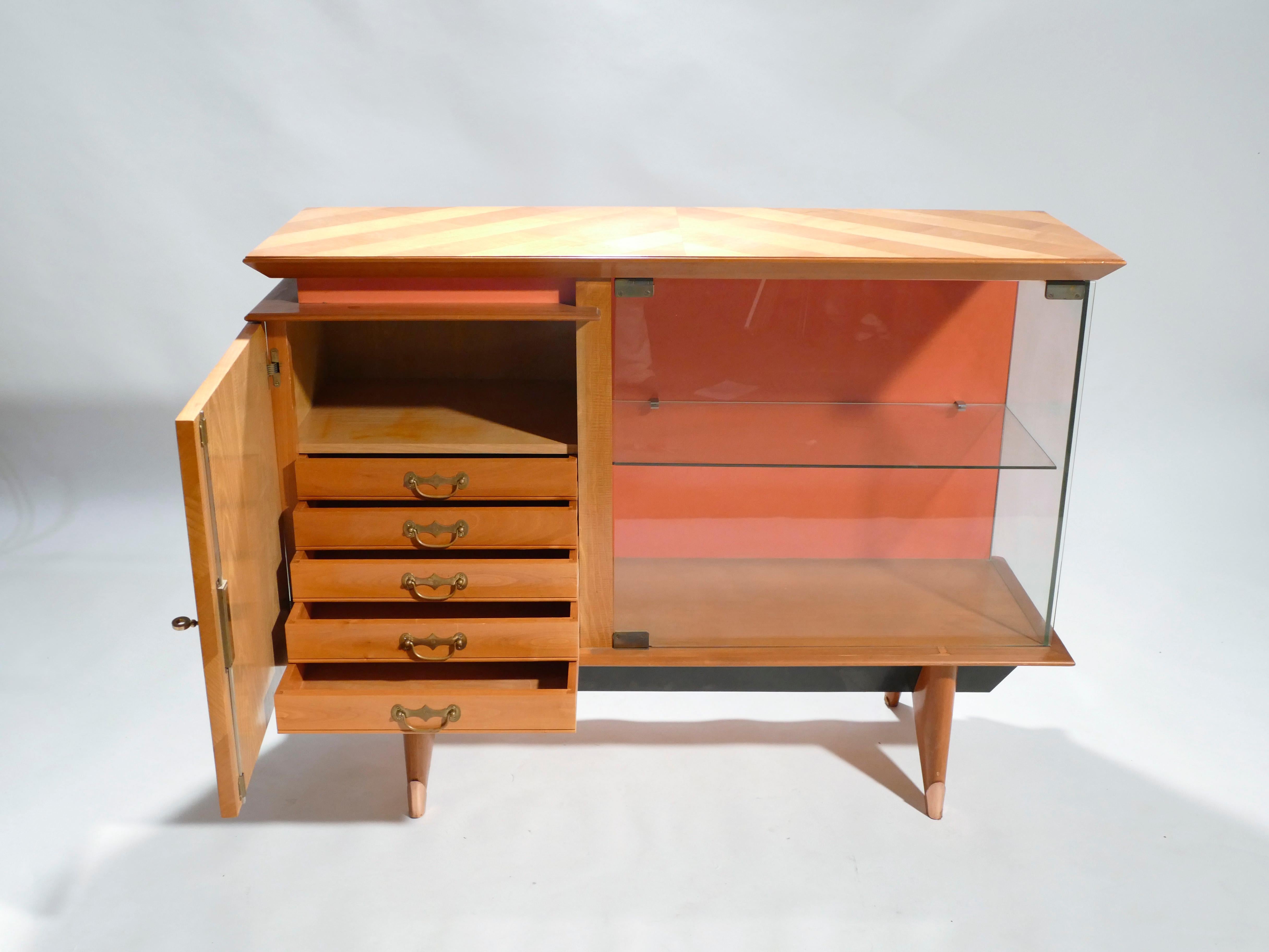 Mid-Century Modern Midcentury French Modernist Cabinet Vaisselier, 1950s For Sale