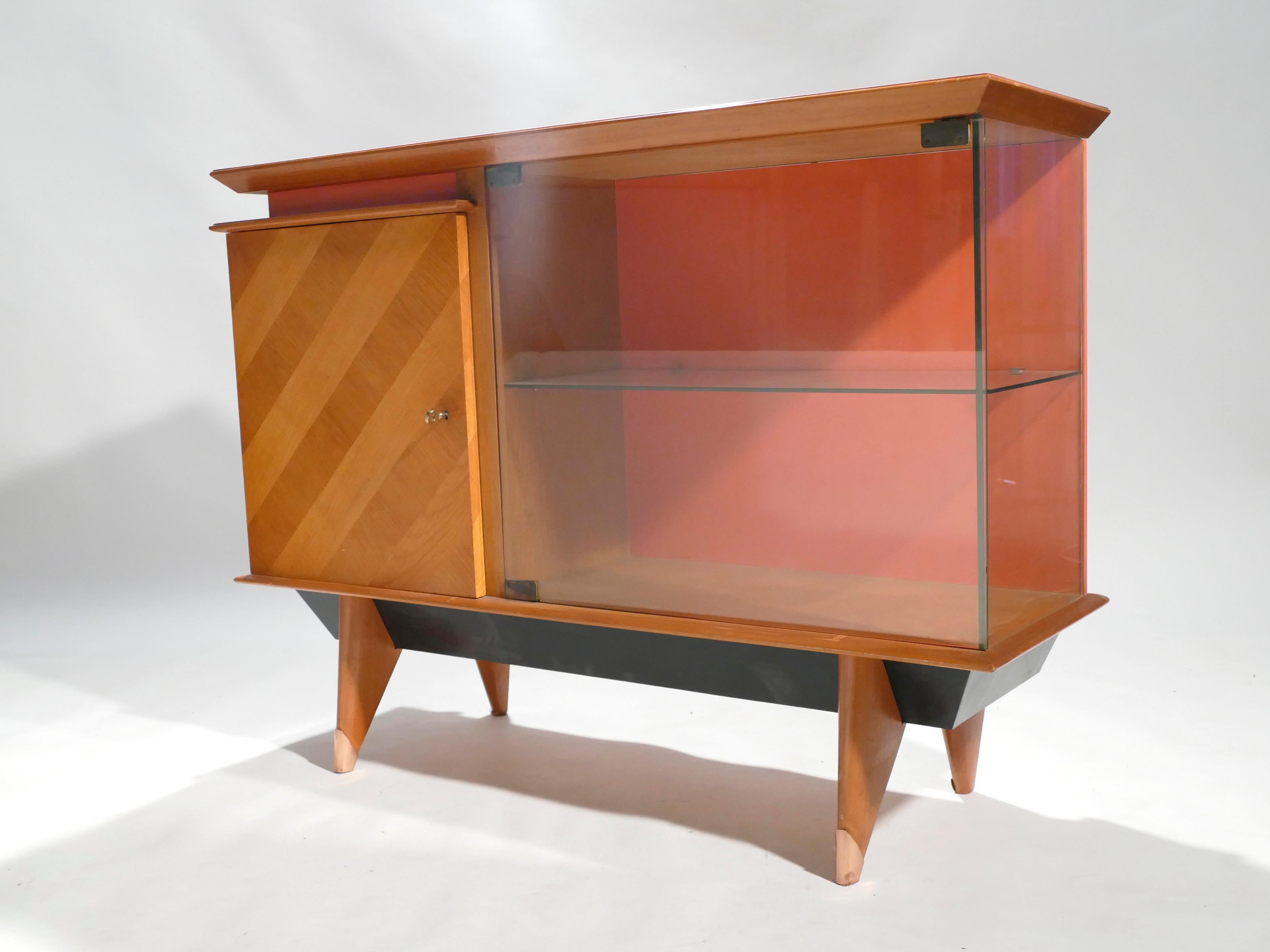 Mid-20th Century Midcentury French Modernist Cabinet Vaisselier, 1950s For Sale