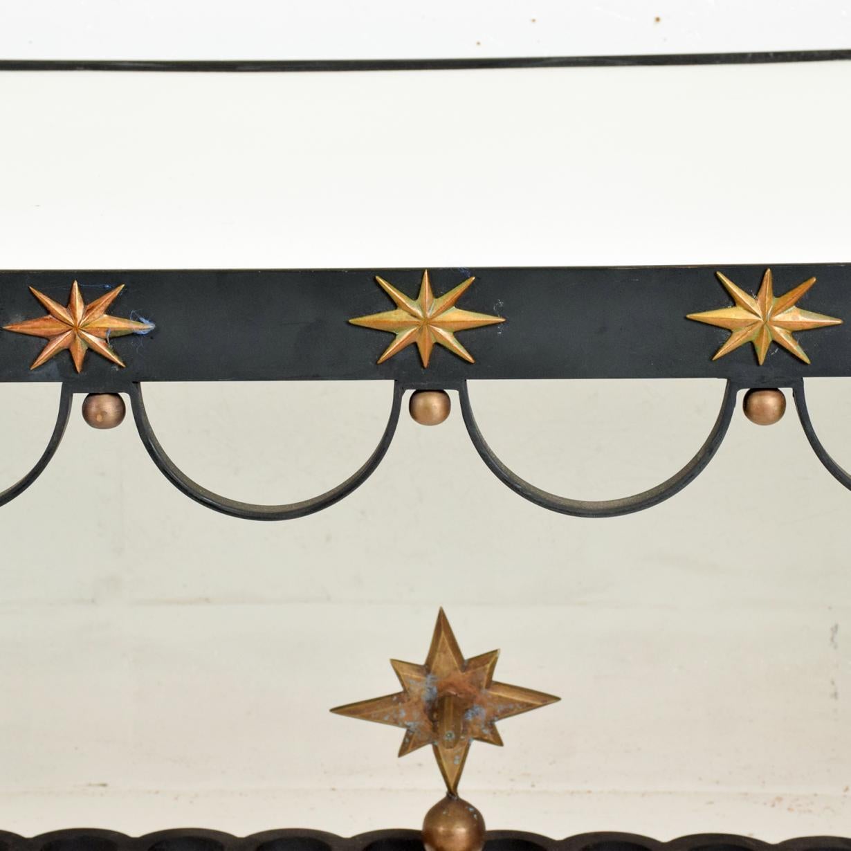 Patinated Midcentury French Modernist Star Dining Table Attributed to Arturo Pani
