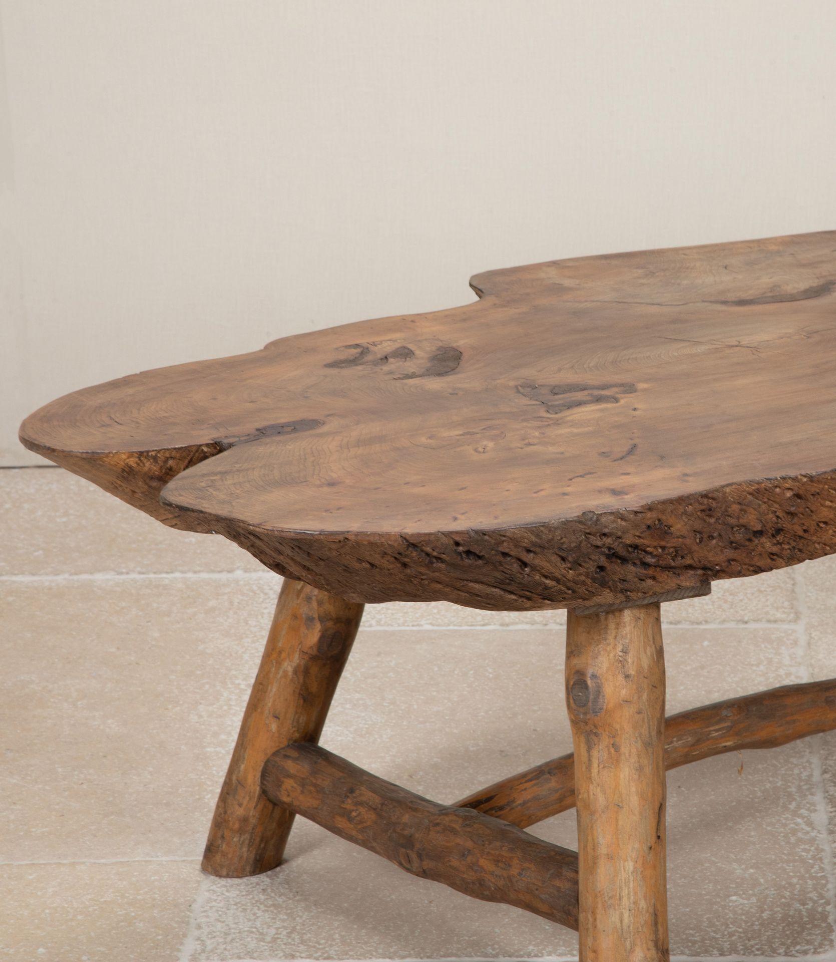 Mid-Century French Naturalistic Wooden Table For Sale 6
