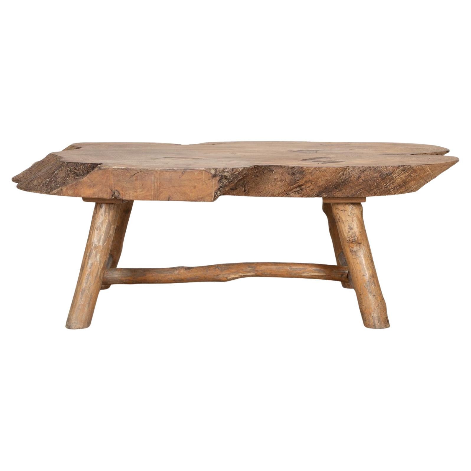 Mid-Century French Naturalistic Wooden Table For Sale