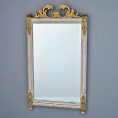 Mid-Century French Neoclassical Style Carved Giltwood and Painted Mirror