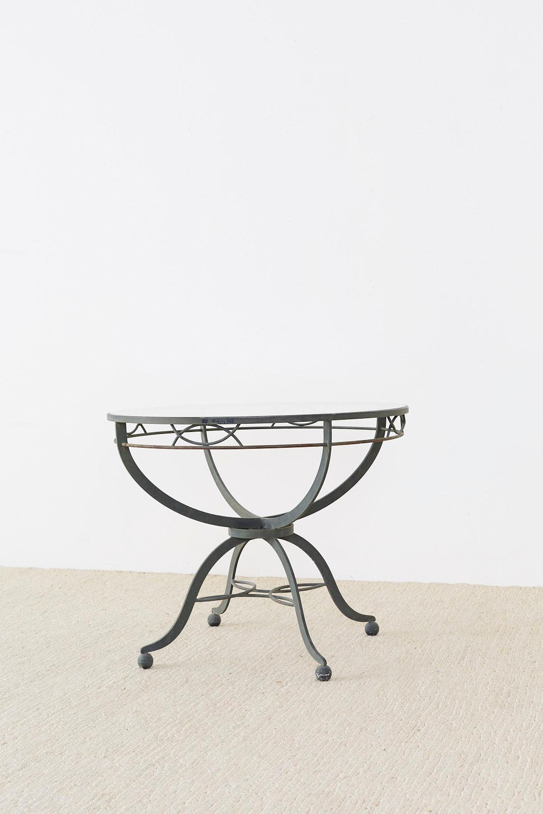 Midcentury French Neoclassical Style Iron Garden Dining Table 7