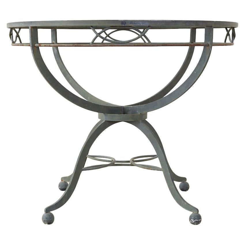 Midcentury French Neoclassical Style Iron Garden Dining Table