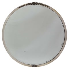 Miroir rond nickelé français du milieu du siècle