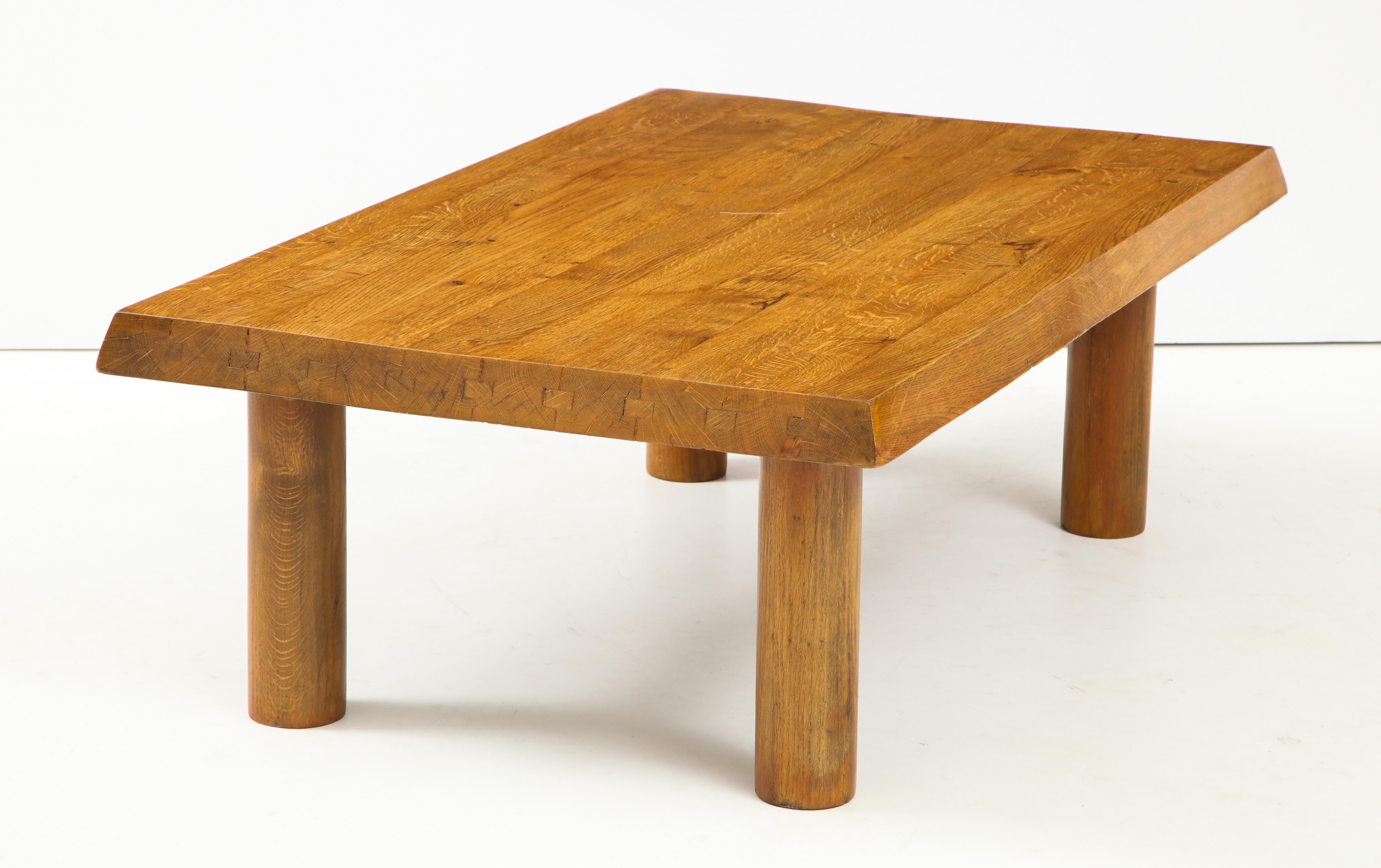 Midcentury French Oak Coffee Table In Good Condition In New York City, NY