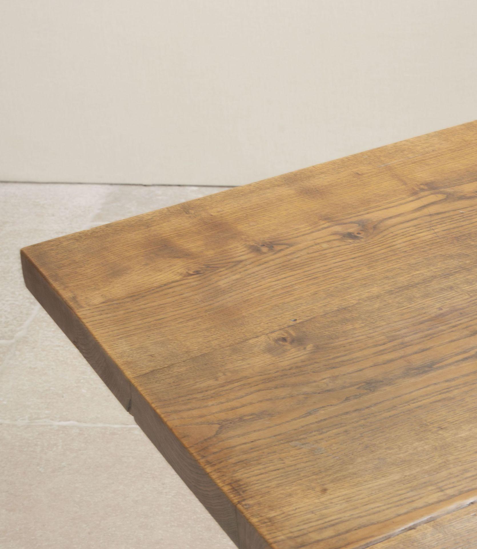 Mid-Century French Oak Farmhouse Table with Six Matching Chairs For Sale 5