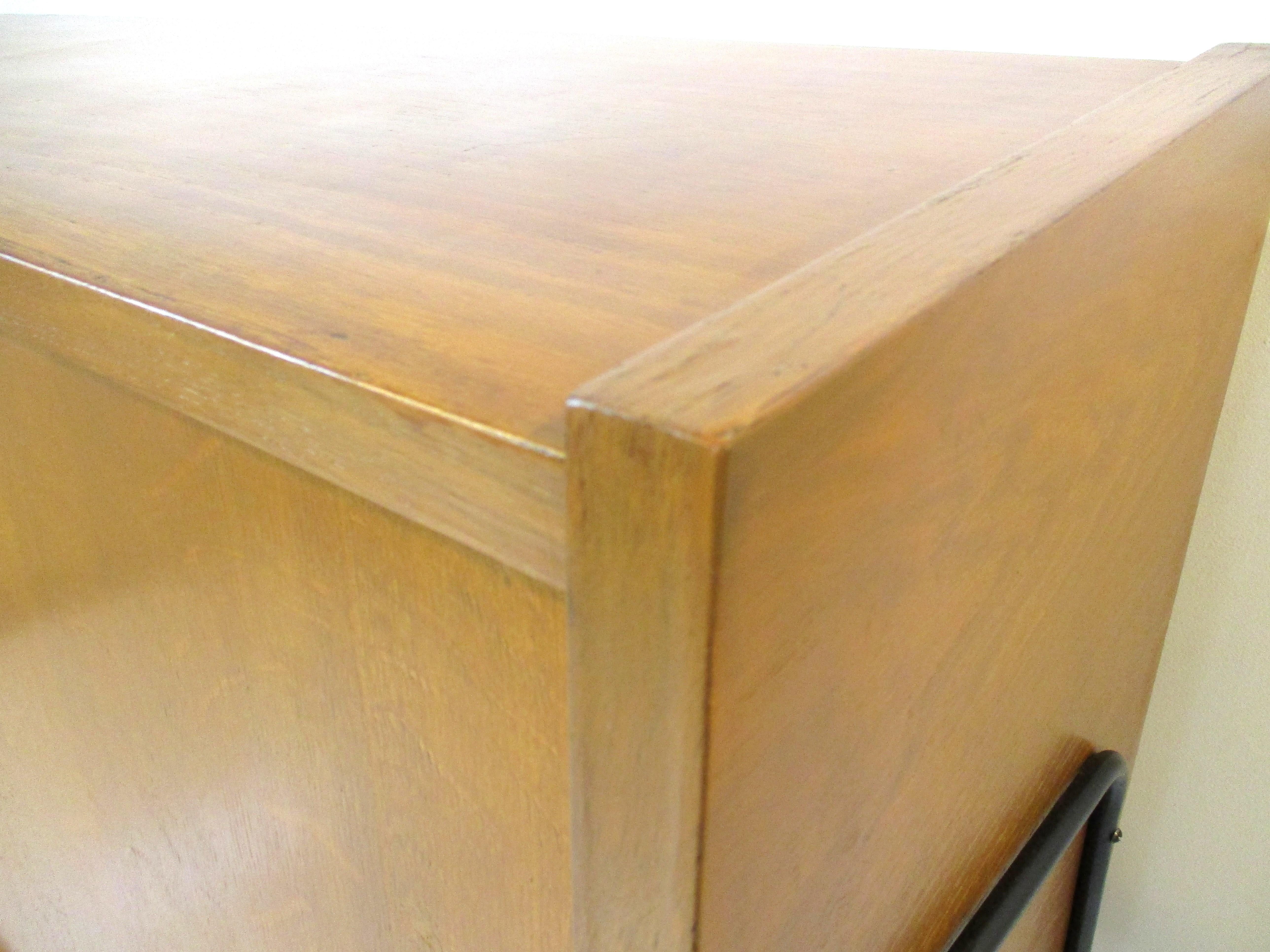 Mid Century French Oak / Iron Credenza Sideboard  For Sale 9