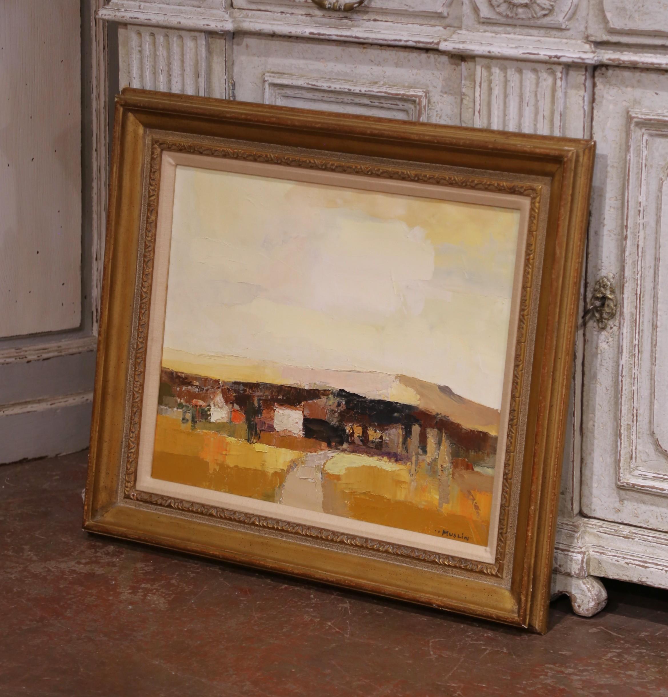 Aporta rica textura y encanto regional a tu interior con este expresivo óleo de mediados de siglo del artista francés Joseph Muslin (1911-2003). Titulada 