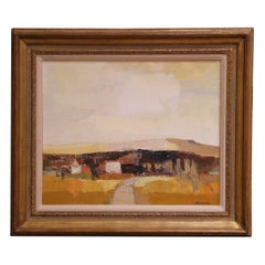 Mid-Century French Oil Landscape on Canvas "Paysage d’Alsace" Signed J. Muslin