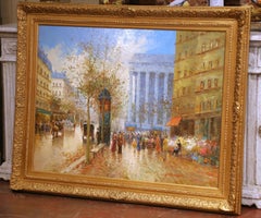 Óleo francés de mediados de siglo sobre lienzo "La Madeleine" Firmado T.E. Pencke