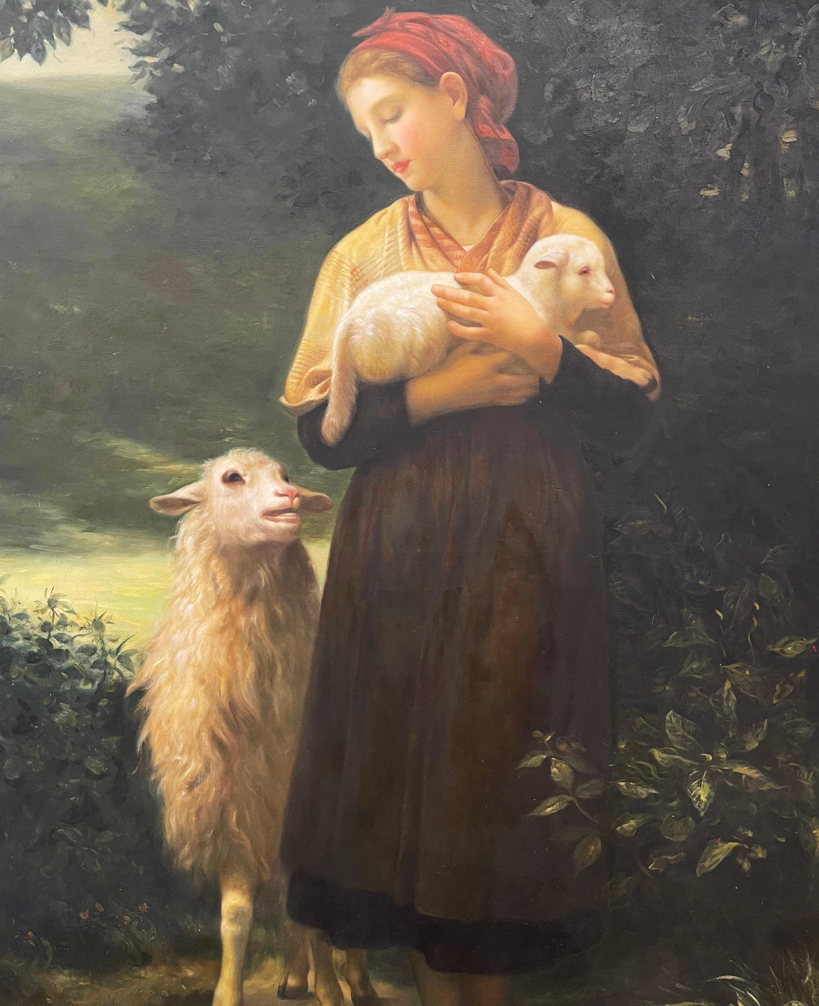 Gilt Mid-Century French Oil on Canvas Painting 