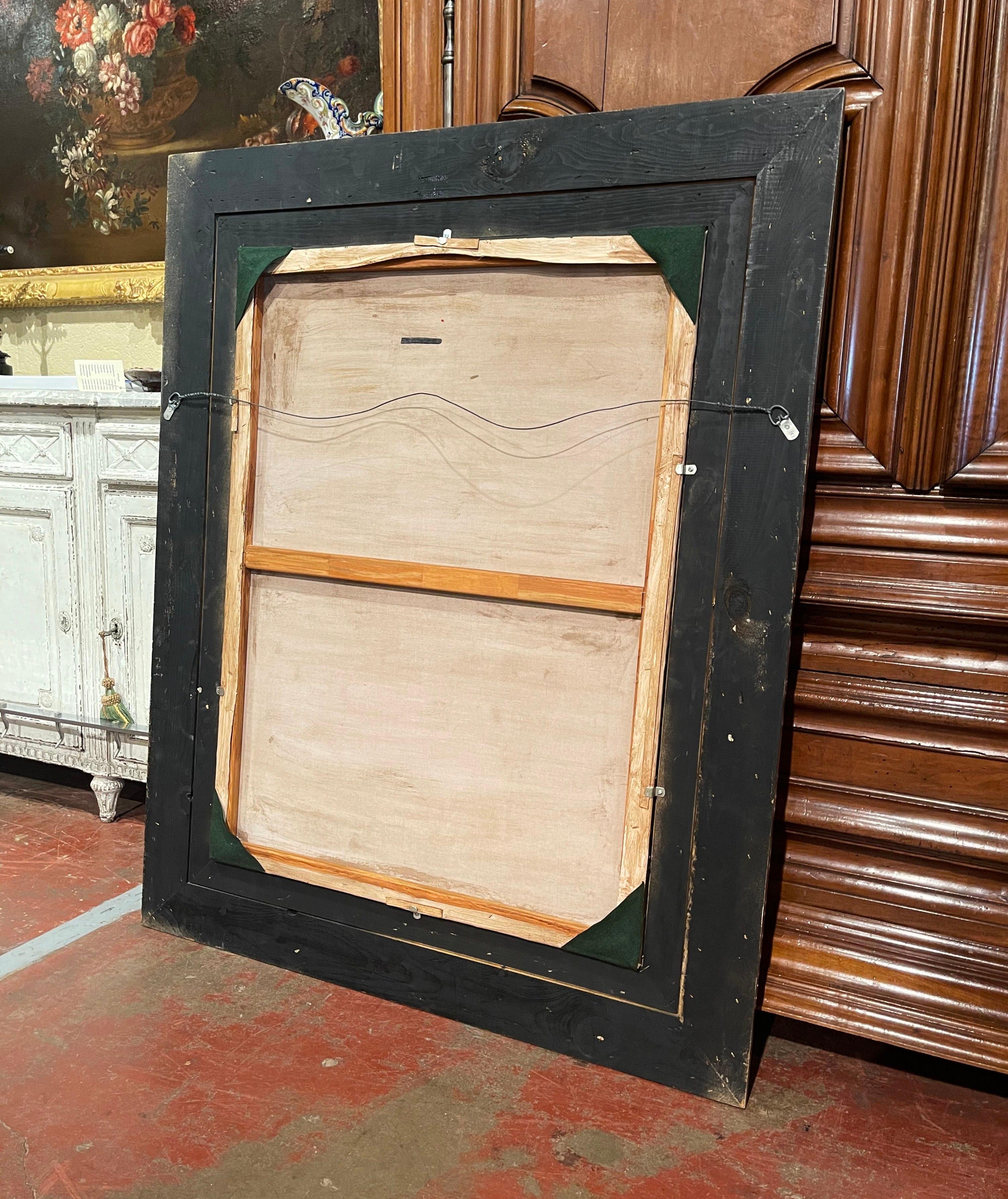 Mid-Century French Oil on Canvas Painting 